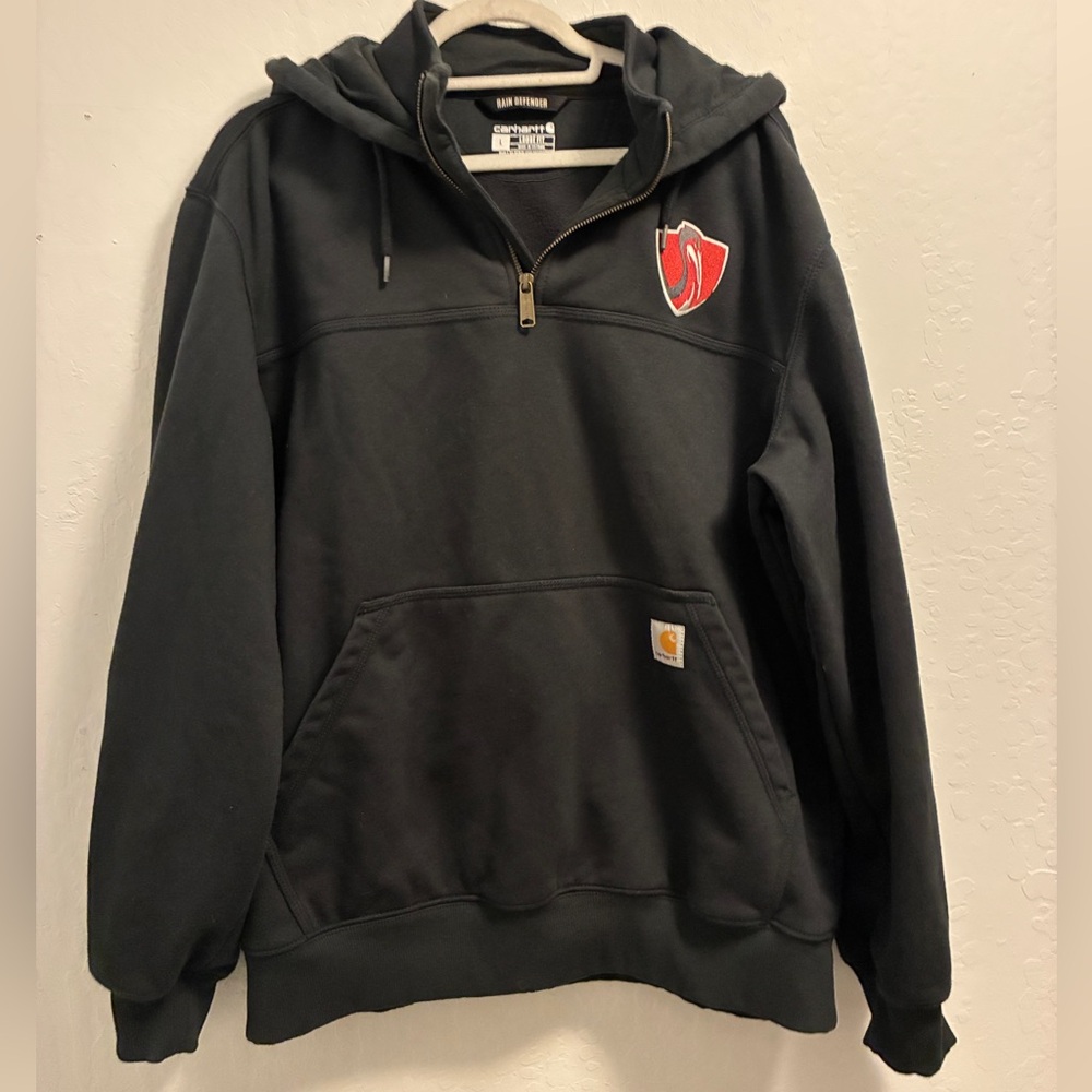 Carhartt Rain Defender Paxton 1/4 Zip Hoodie Size L Gray